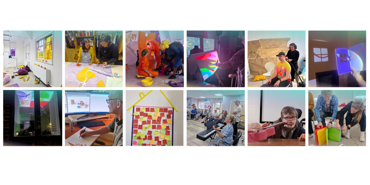 trace a wiggly line through co-creation, access, perception, sensory practice, play, connection and resonance.